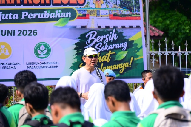 Sambut Hari Bhayangkara ke-80, Polda Jambi Gelar Gerakan Bersama Bersih Lingkungan Road to Presisi Merdeka Run 2026
